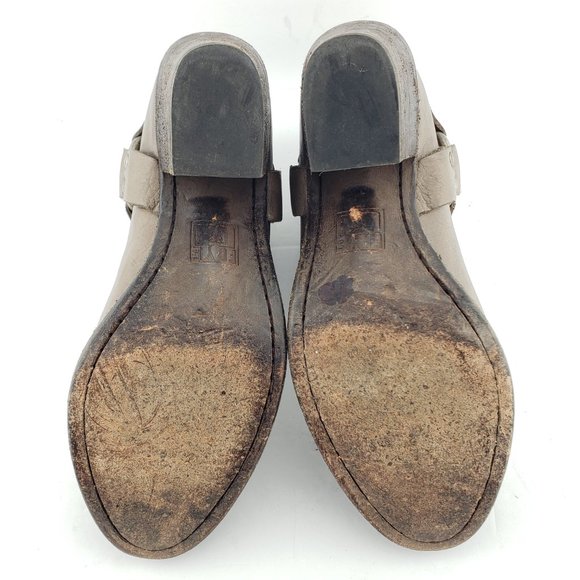 FRYE Brown Leather Tabitha Harness Short Block Heel Ankle Boots 7 - Picture 7 of 9